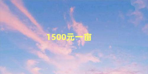 1500元一亩 1500平是多少亩