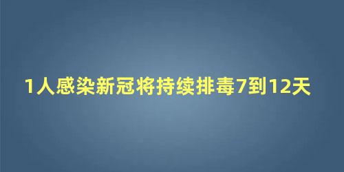 1人感染新冠将持续排毒7到12天