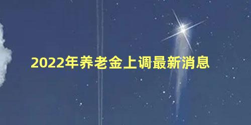 2022年养老金上调最新消息 2022年养老金政策调整方案