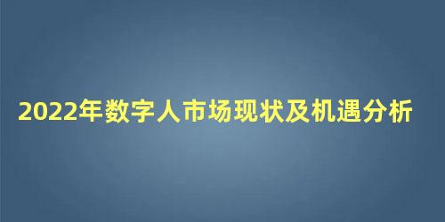 2022年数字人市场现状及机遇分析