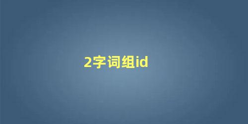 2字词组id 罕见的二字id