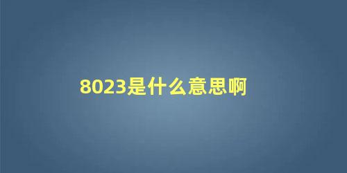 8023是什么意思啊 8023真正含义是什么