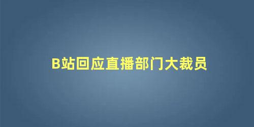 B站回应直播部门大裁员，B站回应招聘争议 新