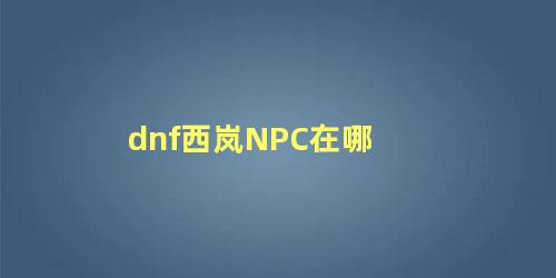 dnf西岚NPC在哪