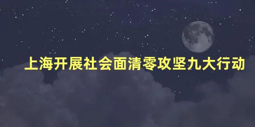 上海开展社会面清零攻坚九大行动，十个清零行