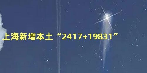 上海新增本土“2417+19831”