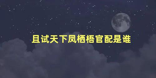 且试天下凤栖梧官配是谁