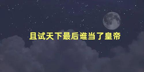 且试天下最后谁当了皇帝