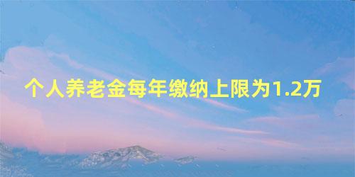 个人养老金每年缴纳上限为1.2万