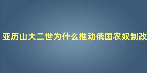 亚历山大二世为什么推动俄国农奴制改革