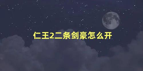 仁王2二条剑豪怎么开 仁王2武器熟练度满了怎么办