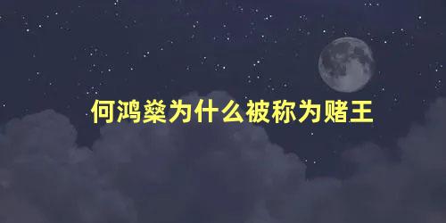 何鸿燊为什么被称为赌王