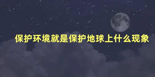 保护环境就是保护地球上什么现象