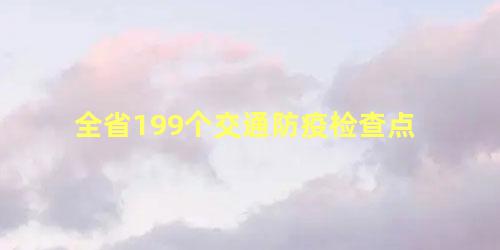 全省199个交通防疫检查点