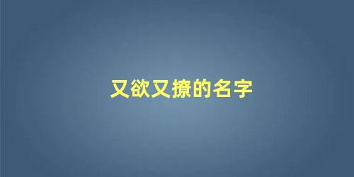 又欲又撩的名字 一眼就心动的王者id