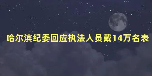 哈尔滨纪委回应执法人员戴14万名表