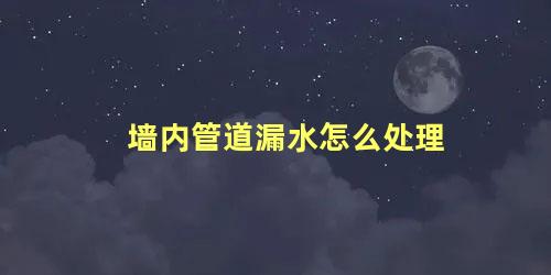 墙内管道漏水怎么处理 厨房墙内水管漏水怎么办