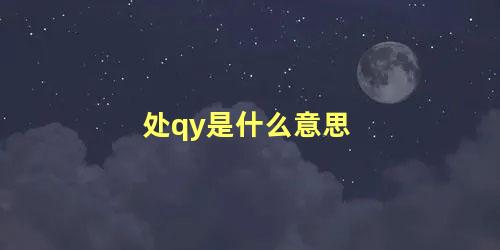 处qy是什么意思 qy是什么缩写