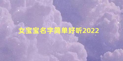 女宝宝名字简单好听2022