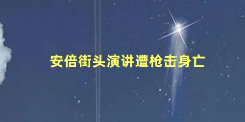 安倍街头演讲遭枪击身亡