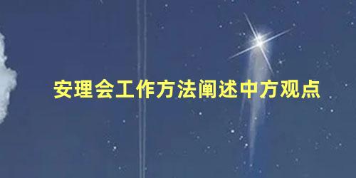 安理会工作方法阐述中方观点