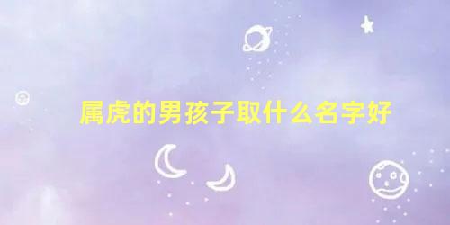 属虎的男孩子取什么名字好