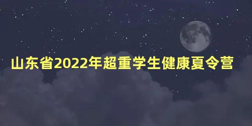 山东省2022年超重学生健康夏令营