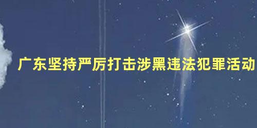 广东坚持严厉打击涉黑违法犯罪活动