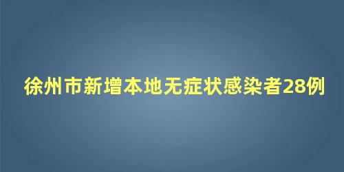 徐州市新增本地无症状感染者28例