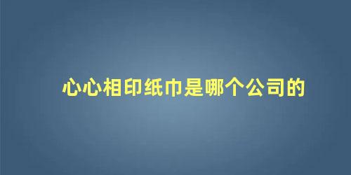 心心相印纸巾是哪个公司的，心相印湿厕纸怎么