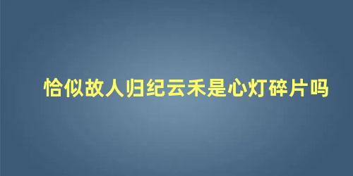 恰似故人归纪云禾是心灯碎片吗