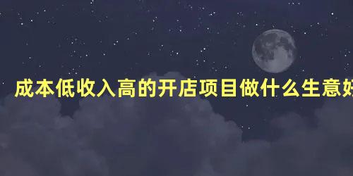 成本低收入高的开店项目做什么生意好