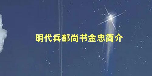 明代兵部尚书金忠简介 兵部尚书是什么官