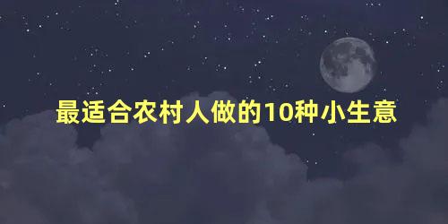 最适合农村人做的10种小生意