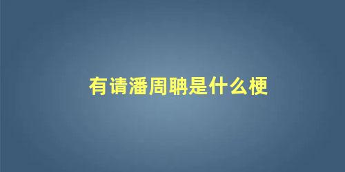 有请潘周聃是什么梗 潘周聃学历是真的吗