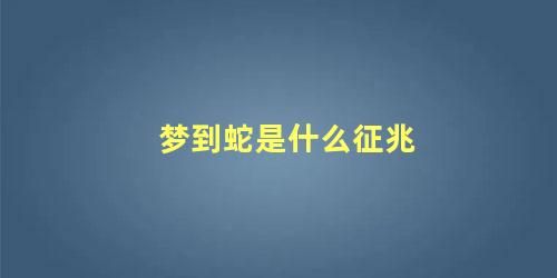 梦到蛇是什么征兆 女人梦见蛇是好事吗