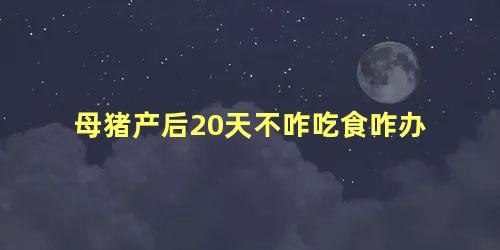 母猪产后20天不咋吃食咋办 母猪产后喂红糖水的妙用