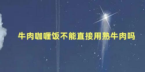 牛肉咖喱饭不能直接用熟牛肉吗 牛肉咖喱饭