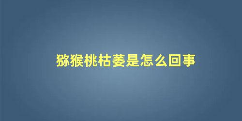 猕猴桃枯萎是怎么回事，猕猴桃叶子耷拉下来怎么回事