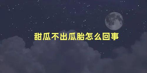 甜瓜不出瓜胎怎么回事 甜瓜胎不膨大是什么原因