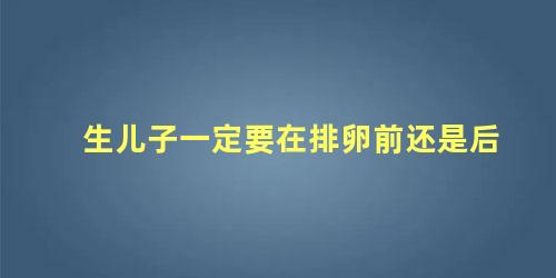 生儿子一定要在排卵前还是后 生男孩的最佳受孕时间