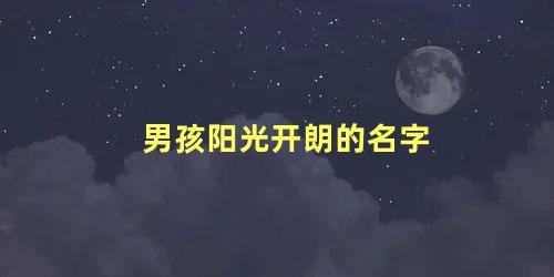 男孩阳光开朗的名字