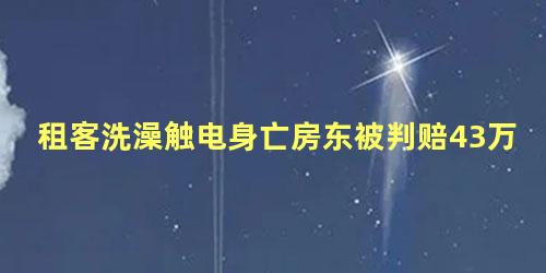 租客洗澡触电身亡房东被判赔43万