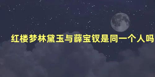 红楼梦林黛玉与薛宝钗是同一个人吗