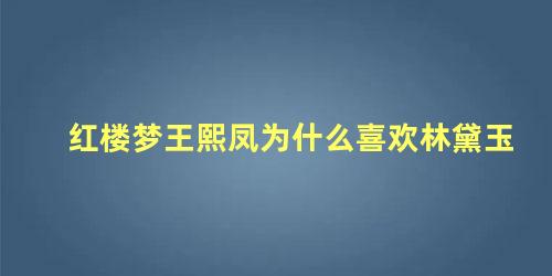 红楼梦王熙凤为什么喜欢林黛玉