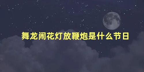 舞龙闹花灯放鞭炮是什么节日 屈原粽子赛龙