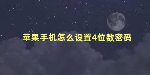 苹果手机怎么设置4位数密码 苹果xs怎么设置