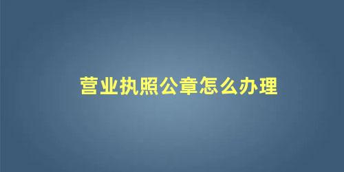 营业执照公章怎么办理