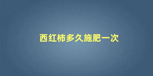 西红柿多久施肥一次 西红柿的管理方法