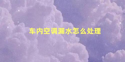 车内空调漏水怎么处理 汽车空调内机漏水怎么回事